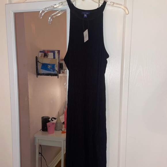 UK2LA Black Slit Dress - Picture 1 of 2
